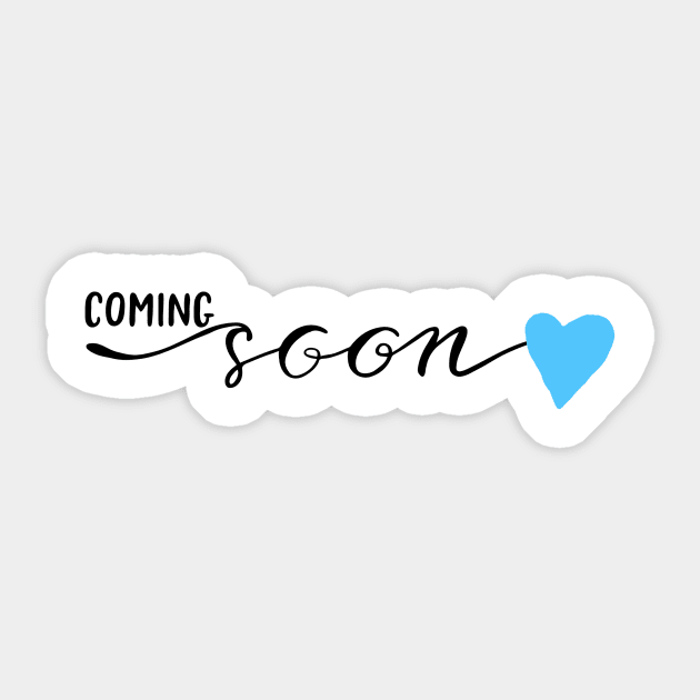 Coming Soon Pregnancy Blue Sticker by chrissyloo